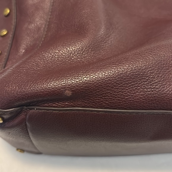 VTG Fossil Bordeaux Talia Hobo bag or crossbody suede & pebbled leather studded - Picture 13 of 16